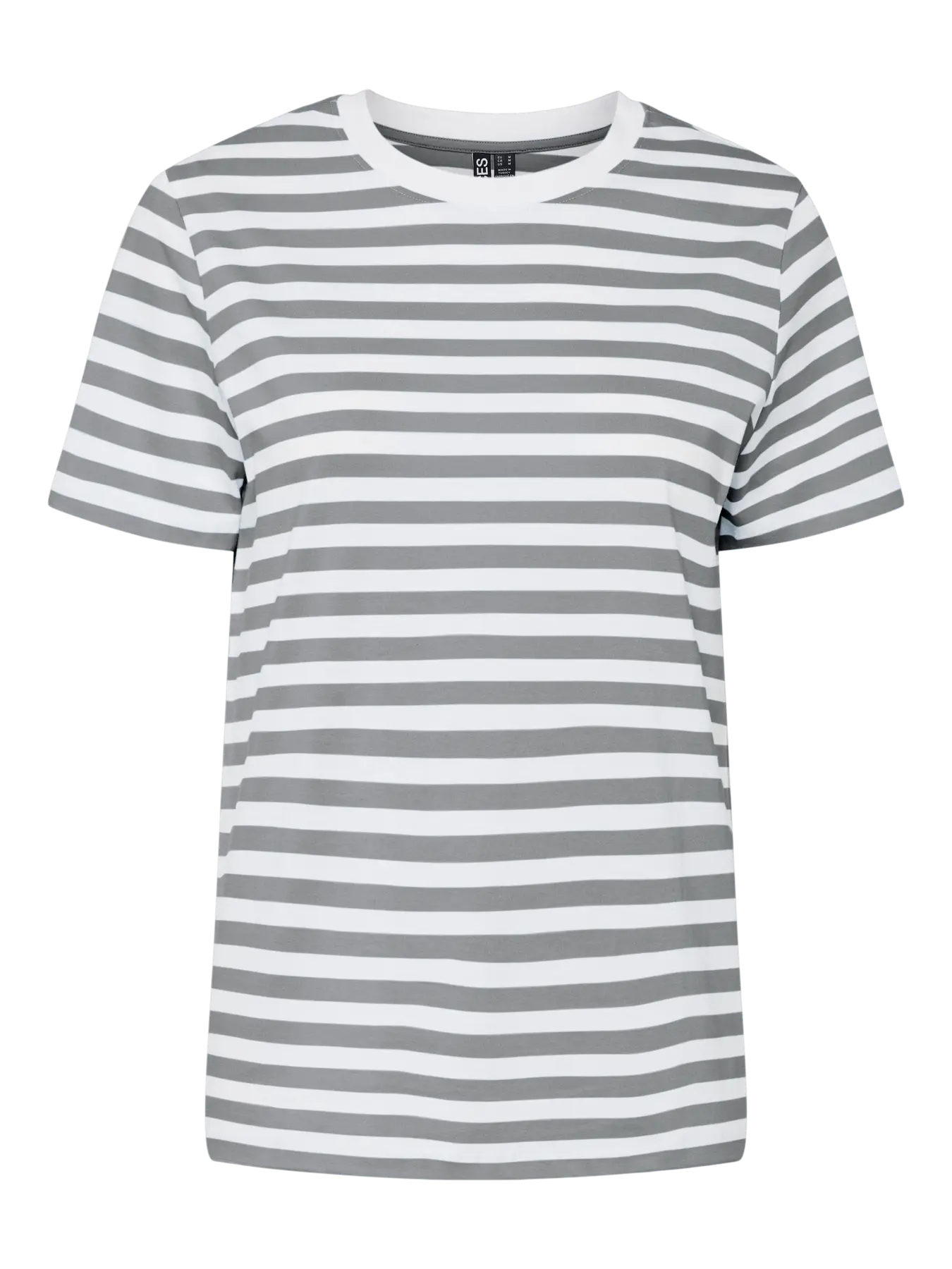 PcRia SS Bold Stripe Tee Ultimate Grey