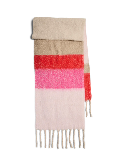 PcBea Long Scarf Goji Berry Colour Blocking
