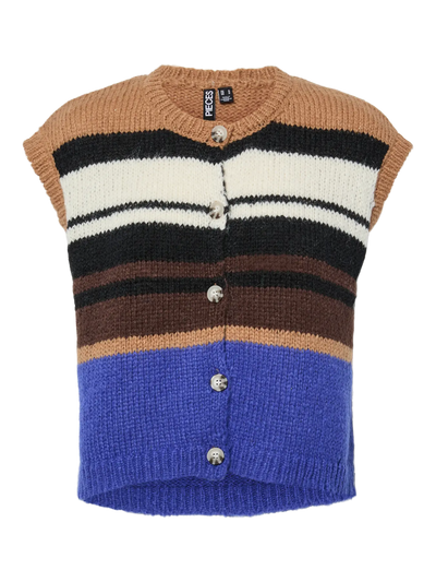 PcJida Knit Gillet Hot Fudge/Bluing