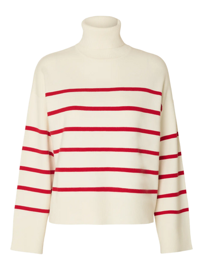 SlfKamma LS Knit Birch/ Red