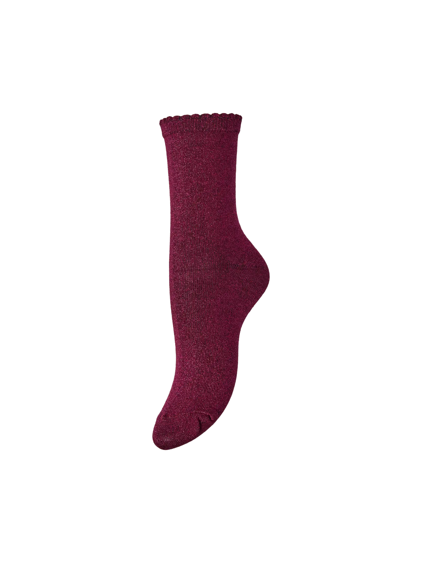 PcSebby Glitter Socks Solid Beet Red