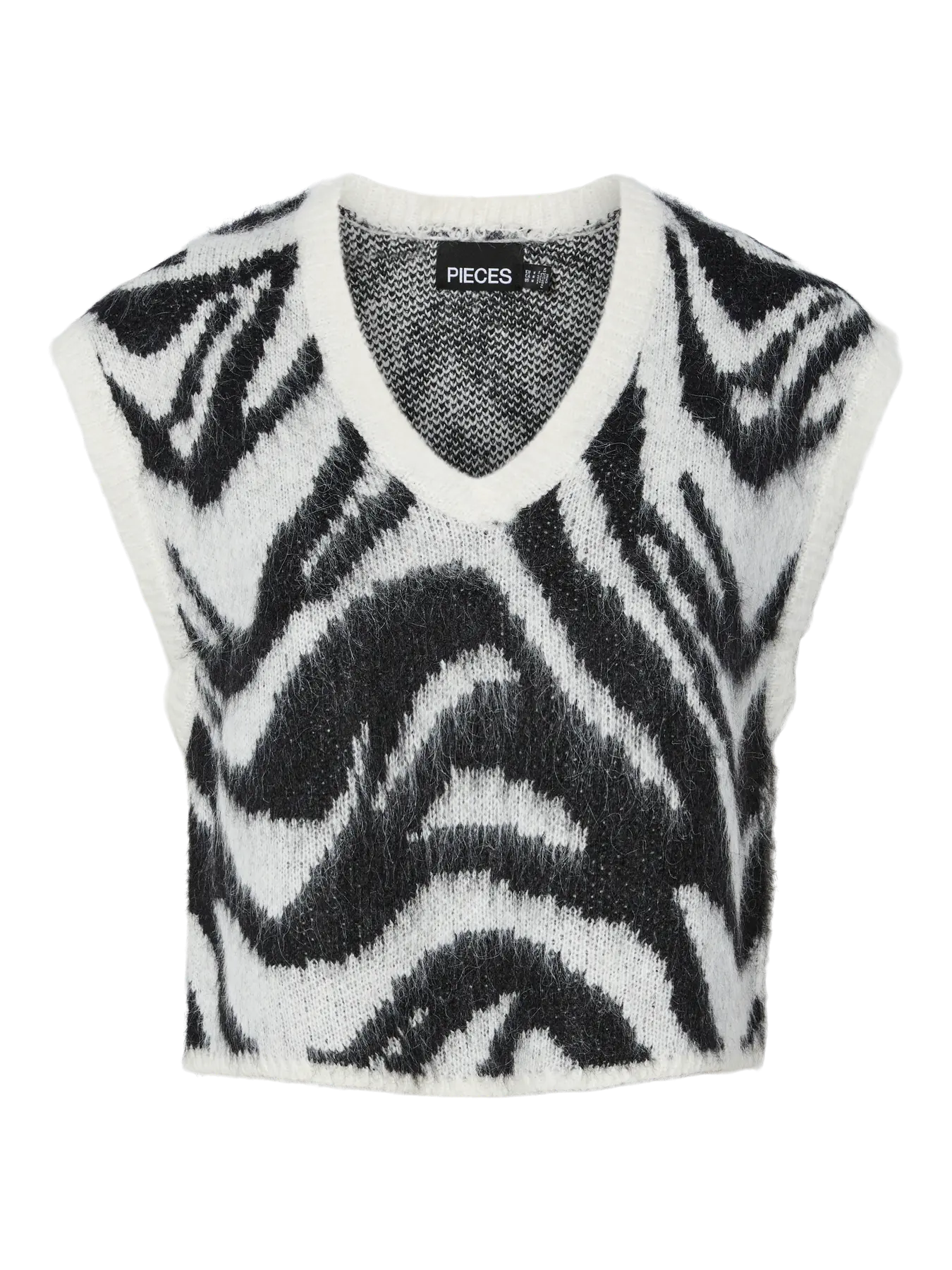 PcMynthe Knit Vest Cloud Dancer/Black