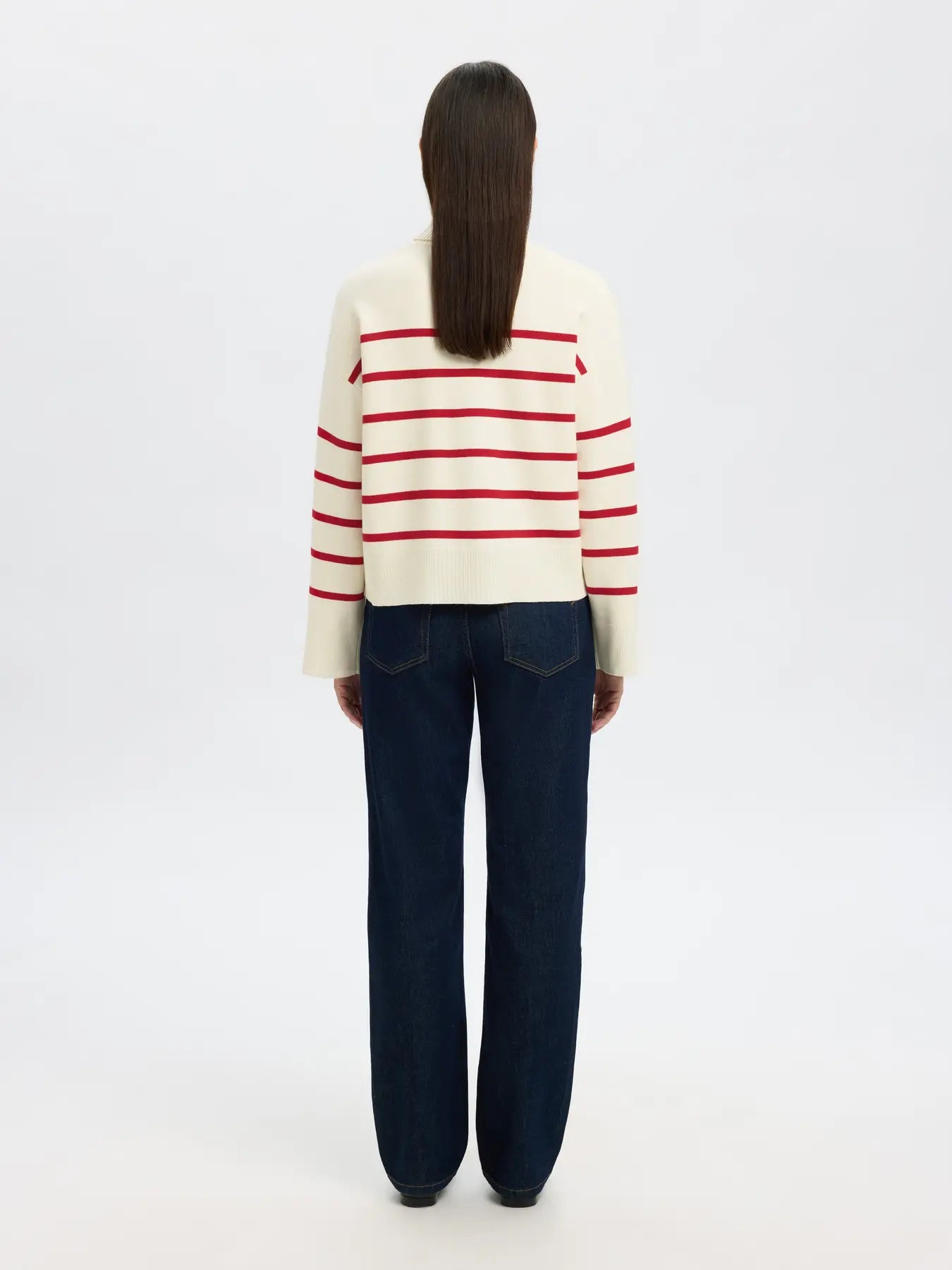SlfKamma LS Knit Birch/ Red