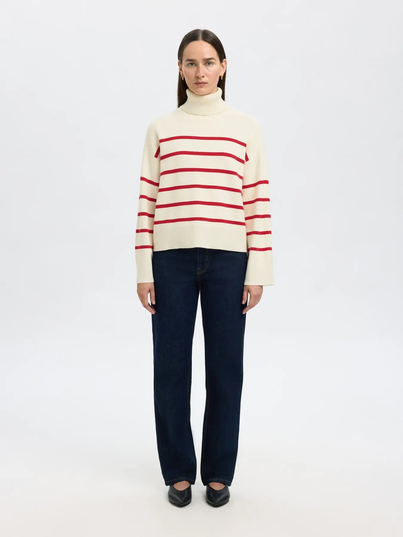 SlfKamma LS Knit Birch/ Red