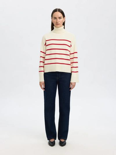 SlfKamma LS Knit Birch/ Red
