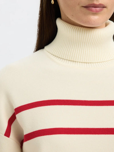 SlfKamma LS Knit Birch/ Red