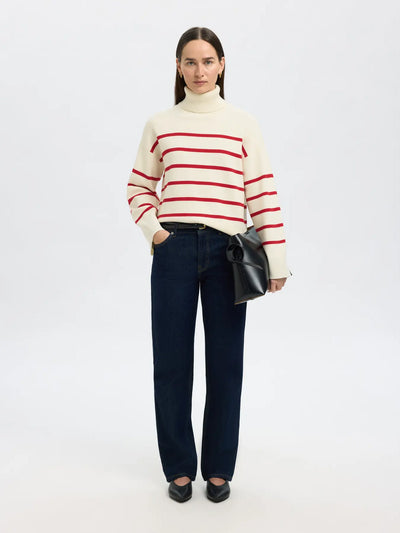 SlfKamma LS Knit Birch/ Red