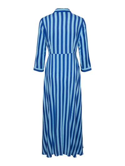 Blue striped maxi dress