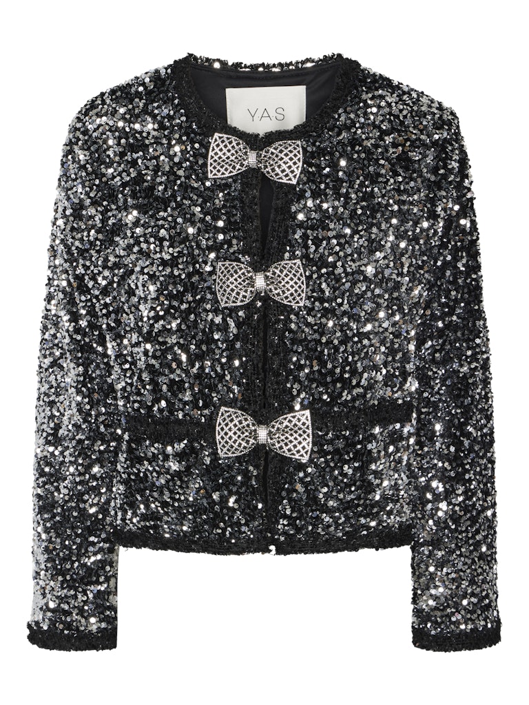 YasBow Sequin Jacket Black