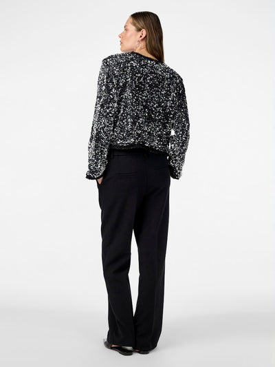 YasBow Sequin Jacket Black