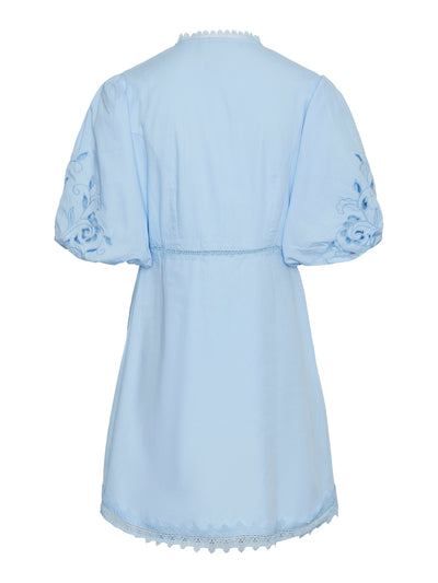 Blue mini embroidered dress