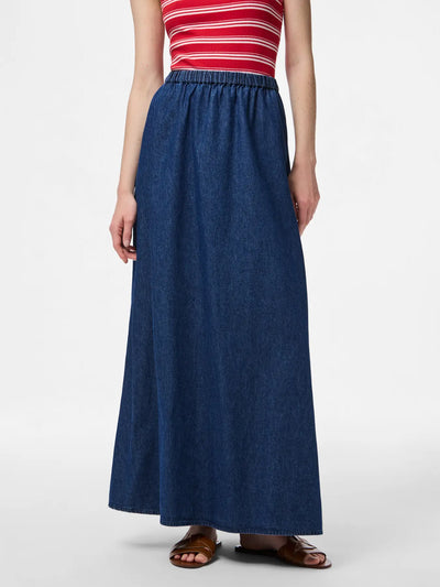 PcTenim HW Maxi Skirt Medium Blue Denim