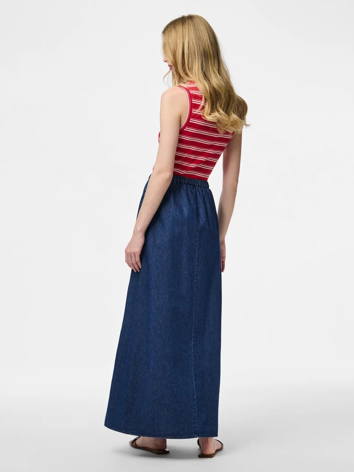PcTenim HW Maxi Skirt Medium Blue Denim
