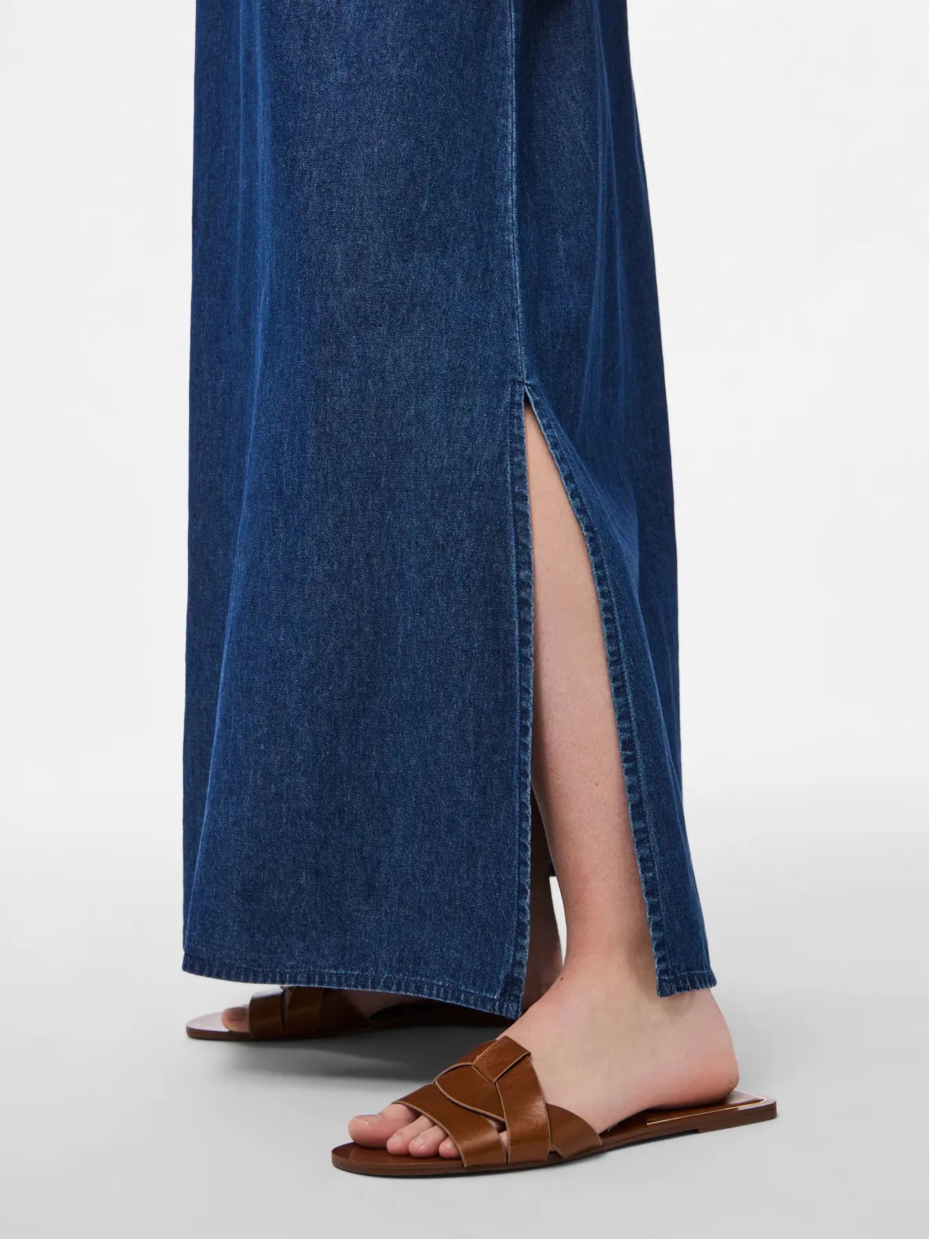PcTenim HW Maxi Skirt Medium Blue Denim