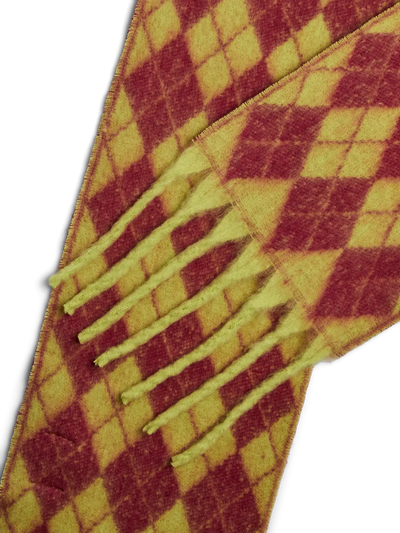 PcMaria Long Scarf Dark Citron Check