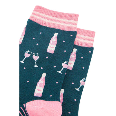 Women's Bamboo Socks - Forest Green/Light pink, Rose Wine: UK 3-7 | EU 36-40 | US 5-9