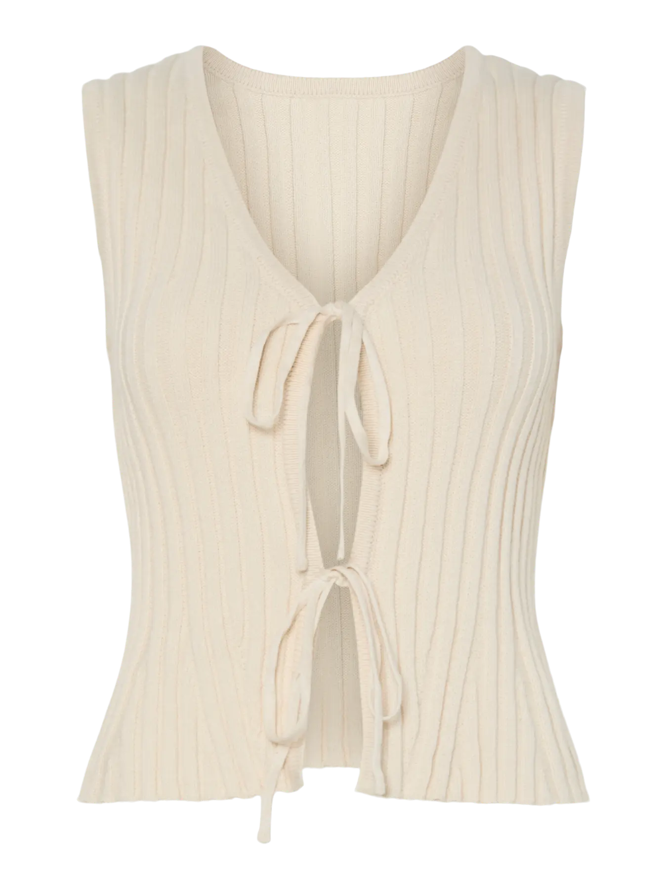 PcJoylynn Tie Knit Top Birch