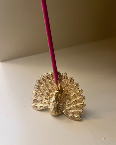 Brass Peacock Incense Stick Holder Burner