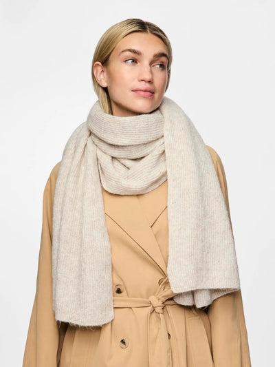 PcMoella Cashmere Mix Scarf Whitecap