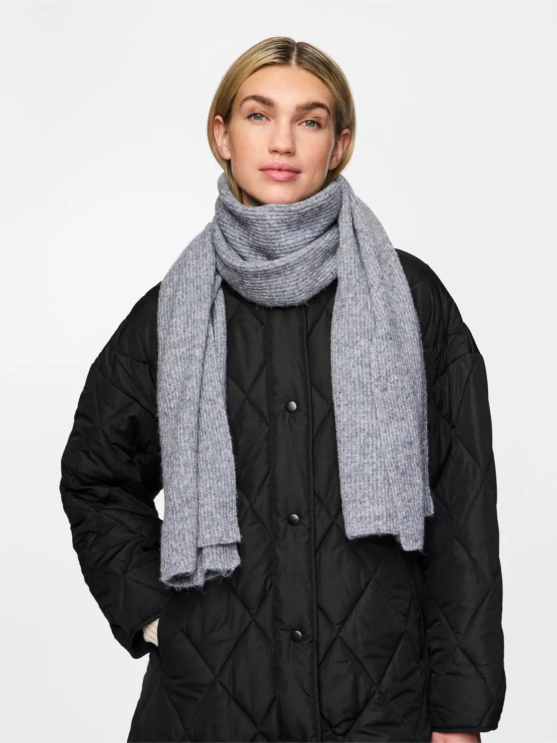 PcMoella Cashmere Mix Scarf Grey