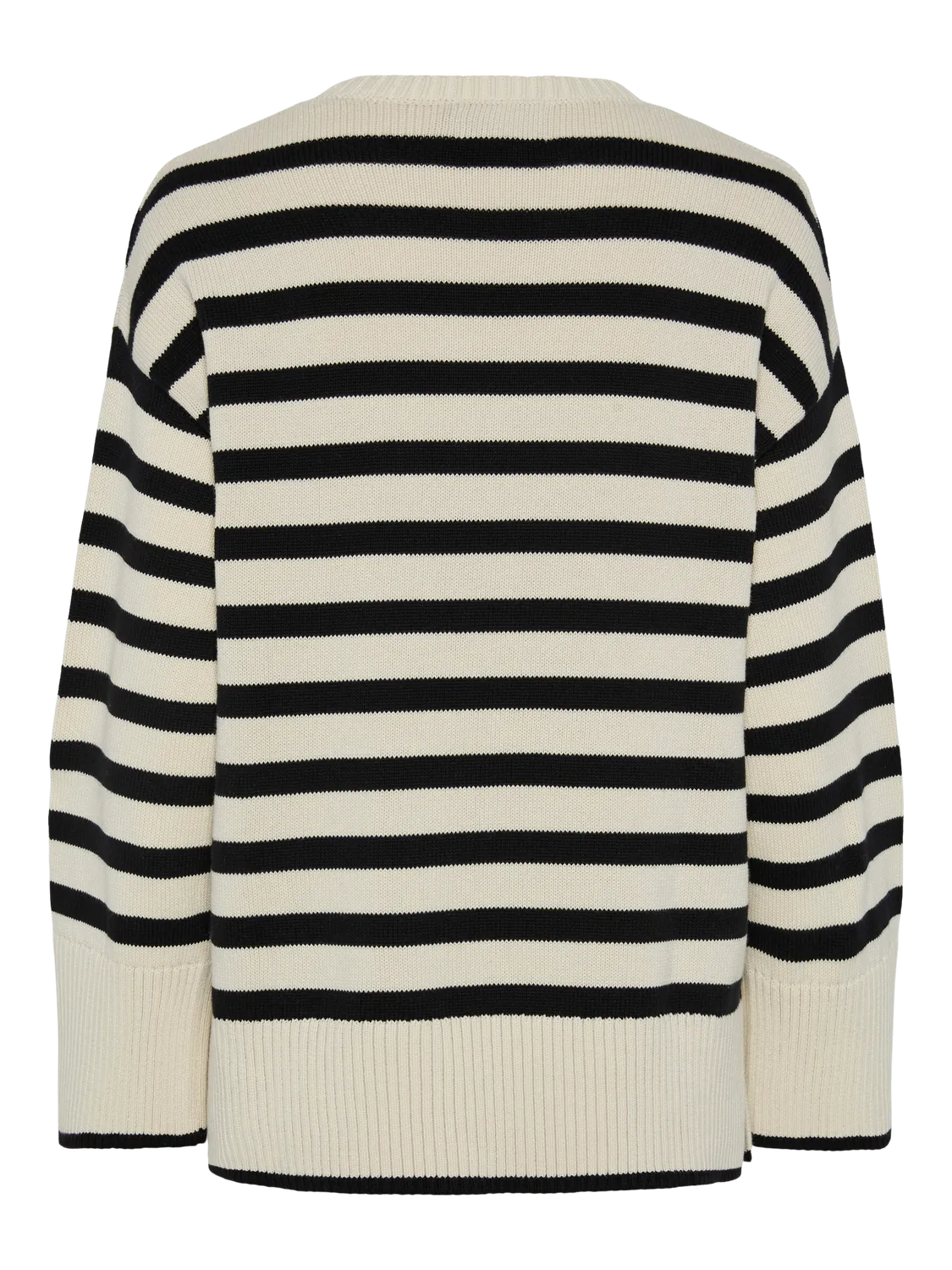 PcAva Slit Knit Birch/Black Stripes