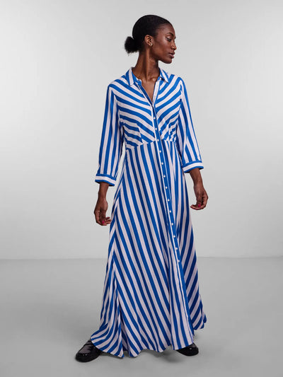 YasSavanna Shirt Dress Dazzling Blue Stripes