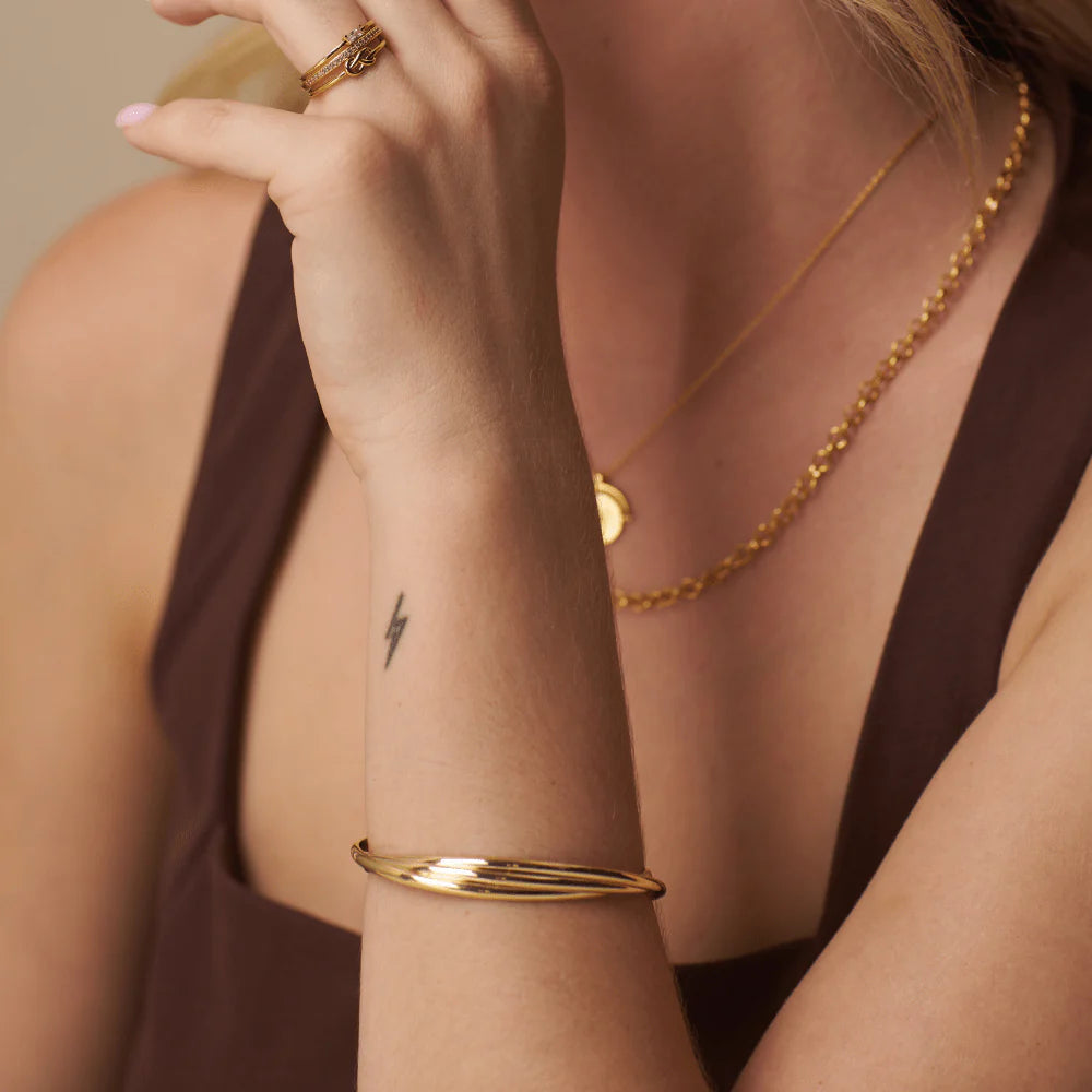 Interlocking Open Bangle - Gold 31470