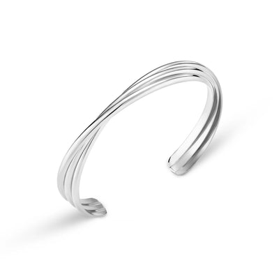 Interlocking Open Bangle - Silver 31519