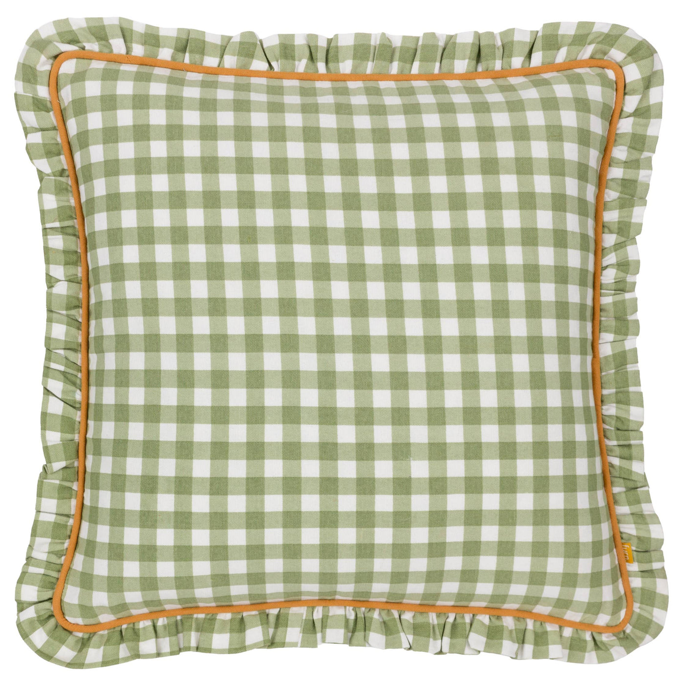 Maude Gingham Reversible Piped Cushion Sage 45 x 45cm
