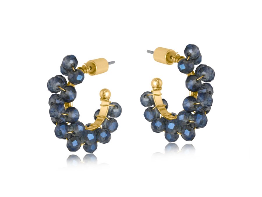 Odette Glass Bead Statement Hoop Earrings