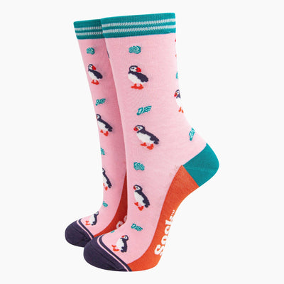 Women's Bamboo Socks - Pink, Puffin and Seashell: UK 3-7 | EU 36-40 | US 5-9