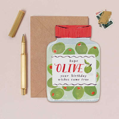 Olives Birthday Card | Olive Jar Birthday Card