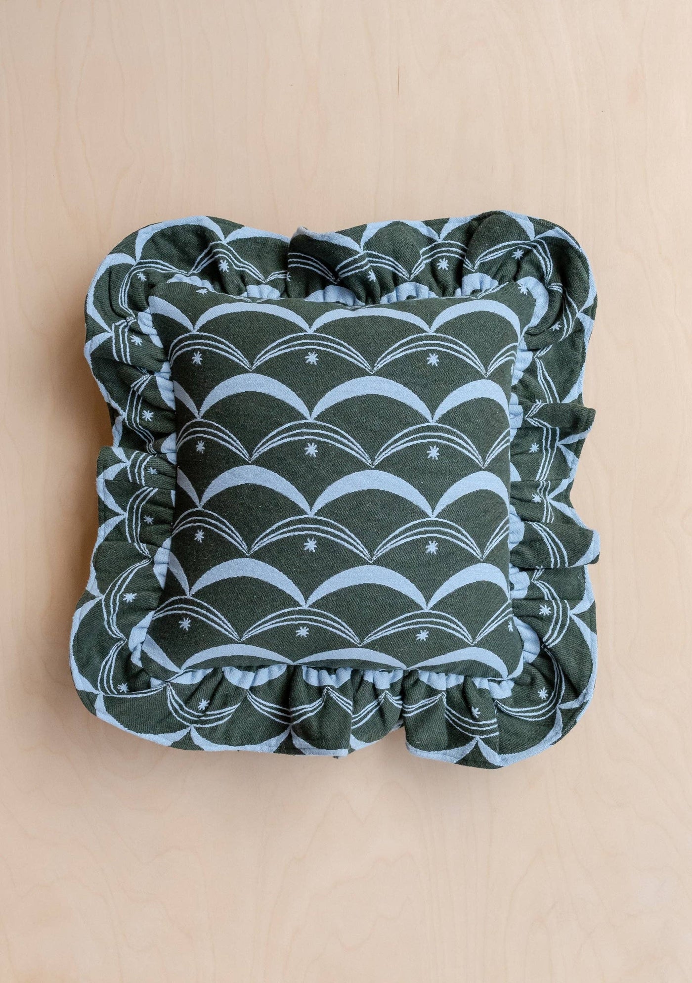 Cotton Cushion in Green Circus