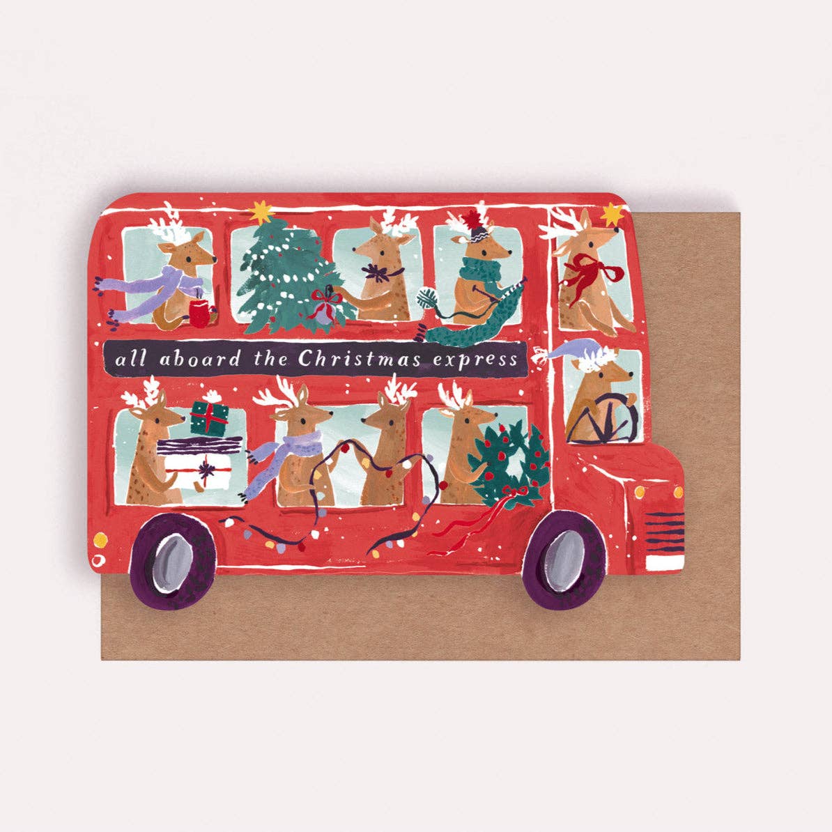 Reindeer Bus Christmas Card | Holiday Cards | Christmas 2025