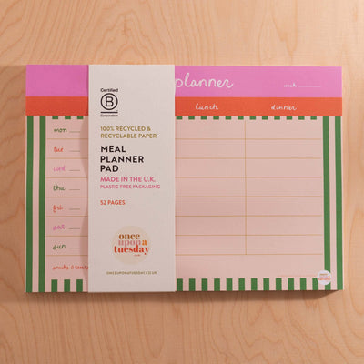 A4 Weekly Meal Planner Pad | Cabana Stripe