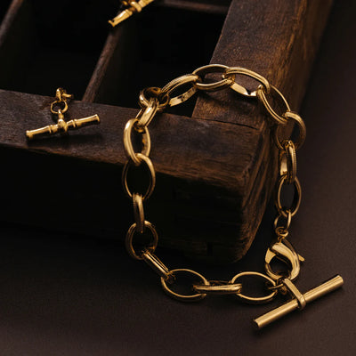 Oval Link T-Bar Drop Bracelet 31472