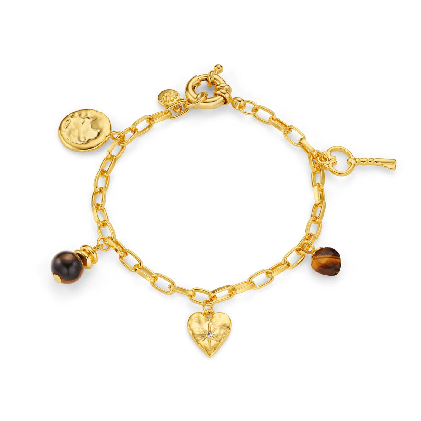 Mixed Charm & Tiger's Eye Bracelet 31473