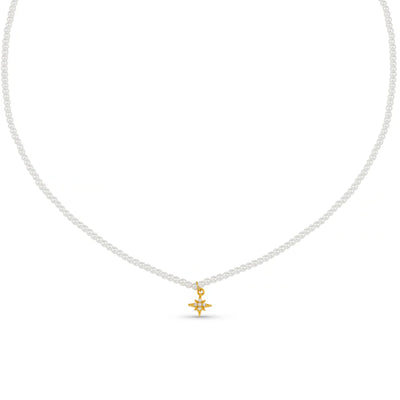 Micro Pearl & Pavé Starburst Necklace 31608
