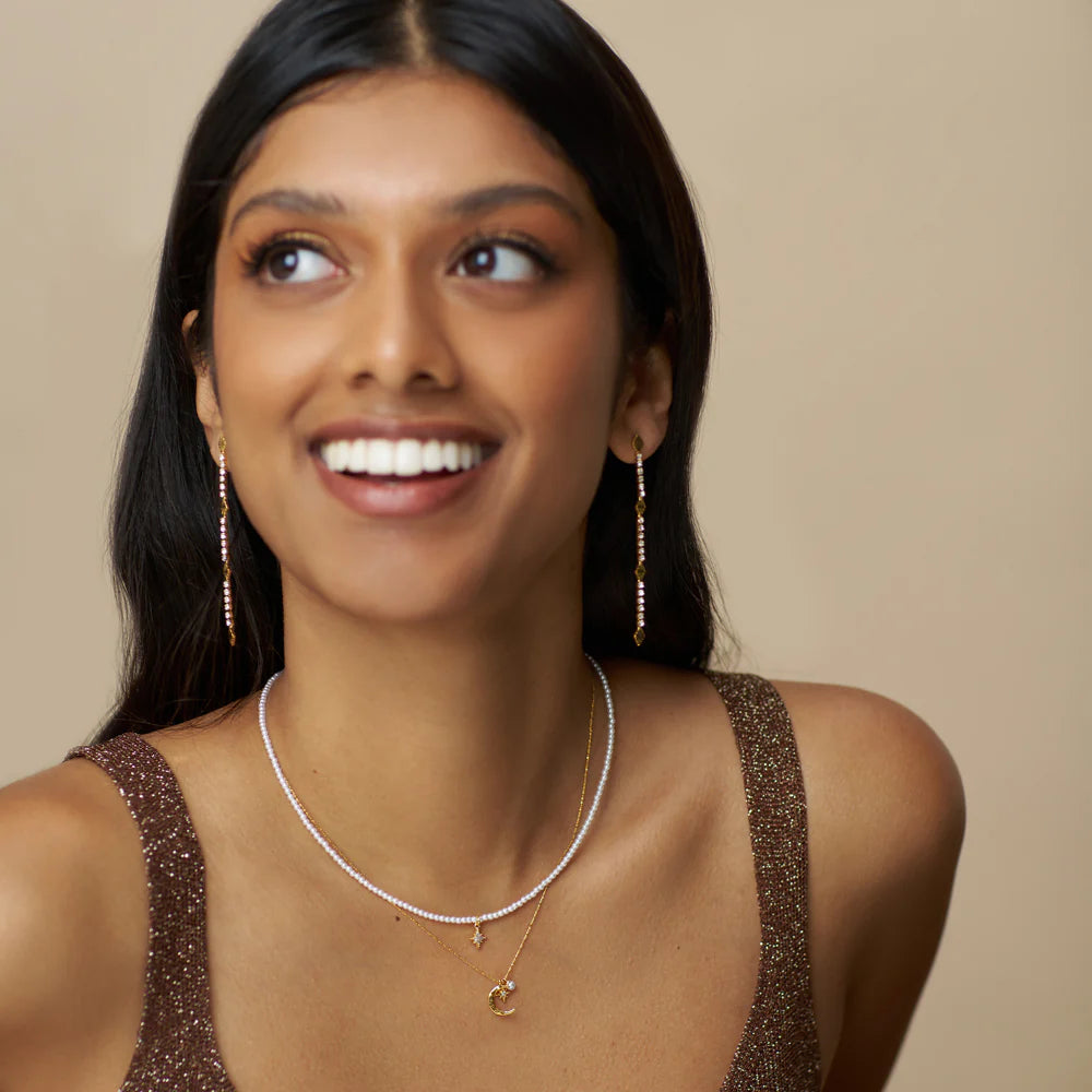 Micro Pearl & Pavé Starburst Necklace 31608