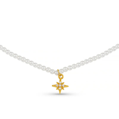 Micro Pearl & Pavé Starburst Necklace 31608