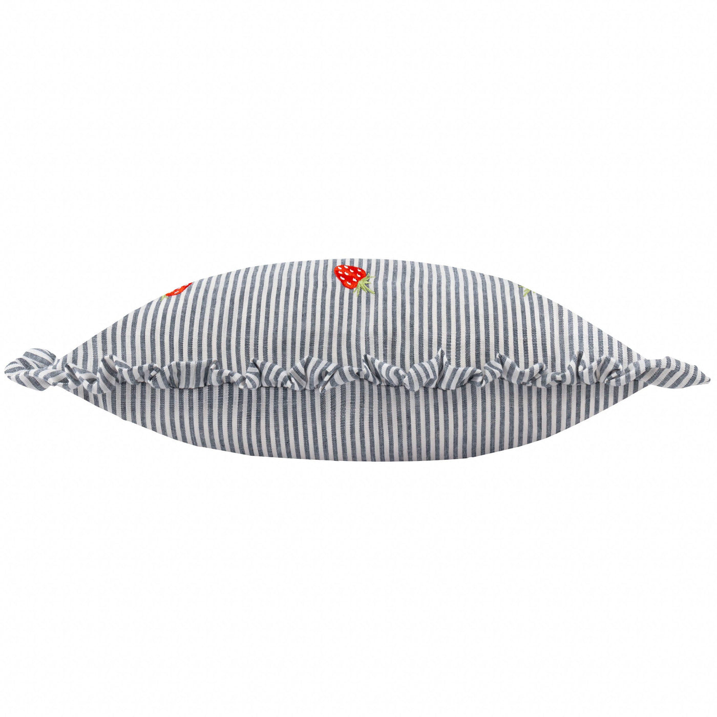 Les Fruites Embroidered Ruffle Cushion Strawberries: Strawberries - 30 x 50cm