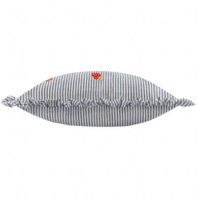 Les Fruites Embroidered Ruffle Cushion Strawberries: Strawberries - 30 x 50cm