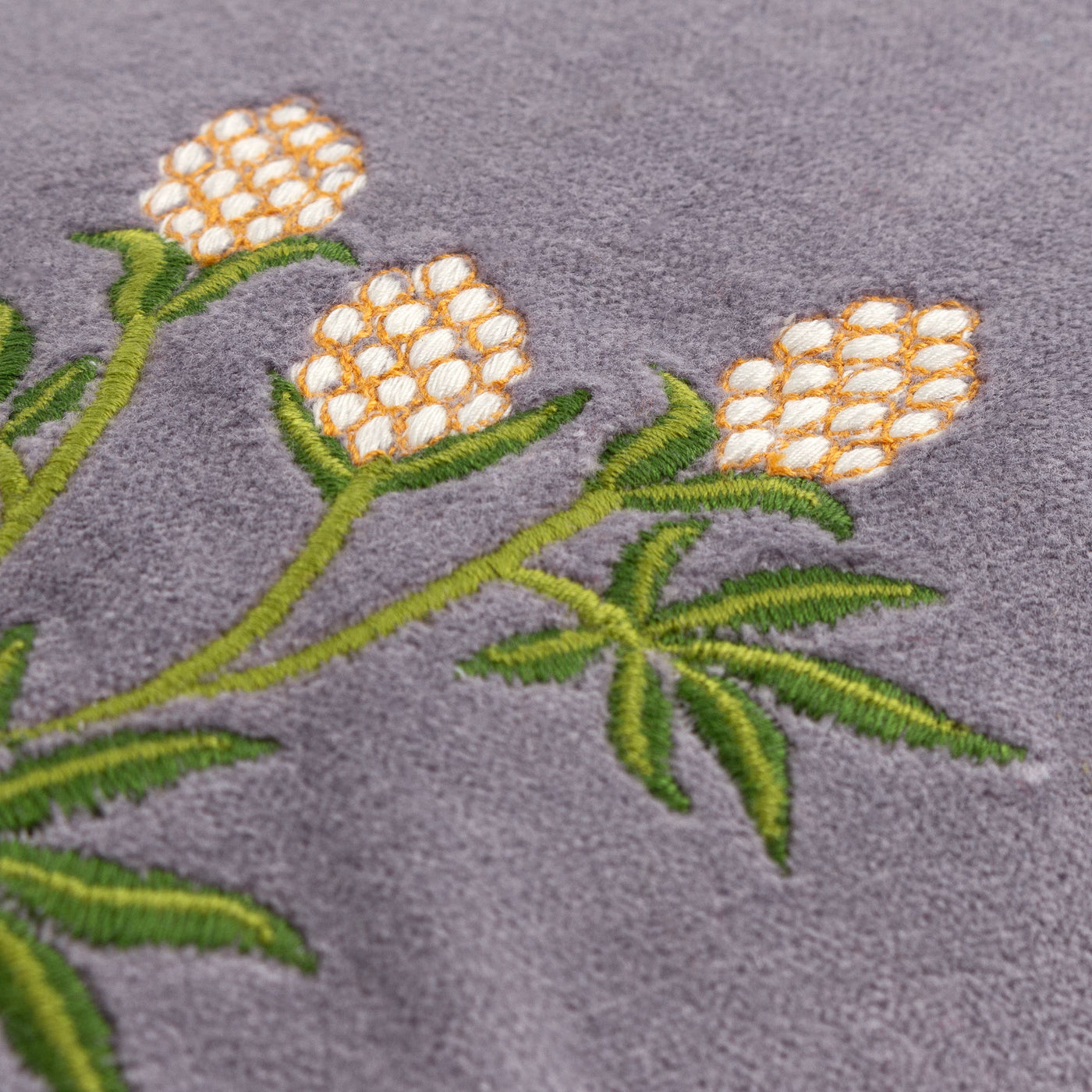 Hettie Embroidered Velvet Cushion Lilac: Lilac  45 x 45cm