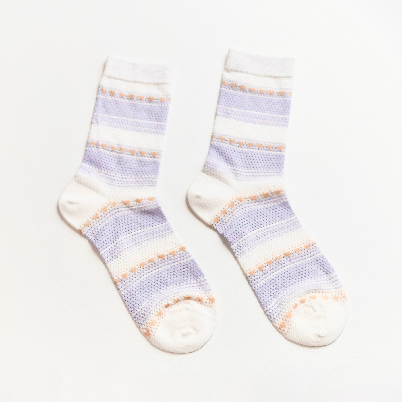 Women's Purple Floral Mesh Socks