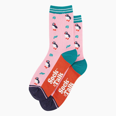 Women's Bamboo Socks - Pink, Puffin and Seashell: UK 3-7 | EU 36-40 | US 5-9