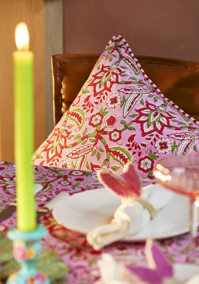 Arana Floral Block Print Cushion Cover