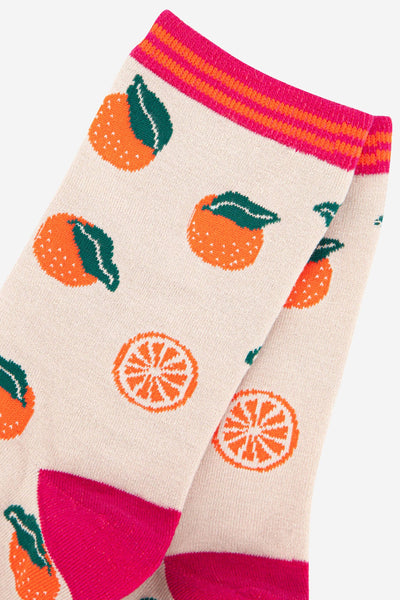 Women's Orange Fruit Bamboo Socks