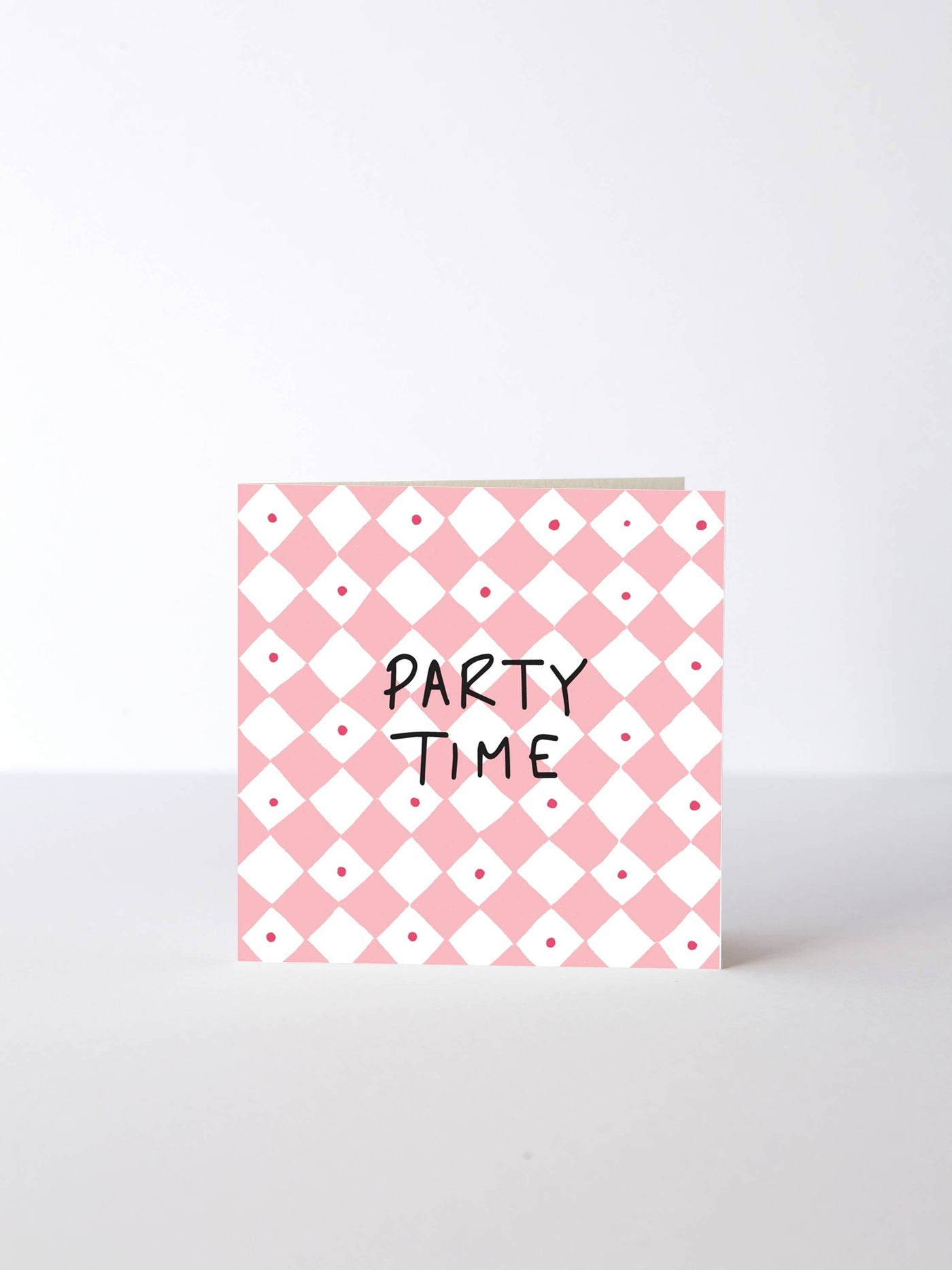 Mini Diamond Party Time Card Pink: Pink / Matte