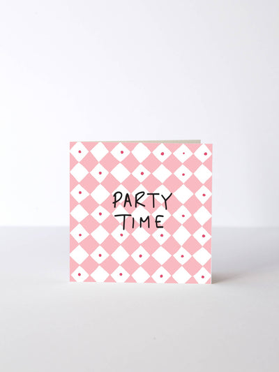 Mini Diamond Party Time Card Pink: Pink / Matte
