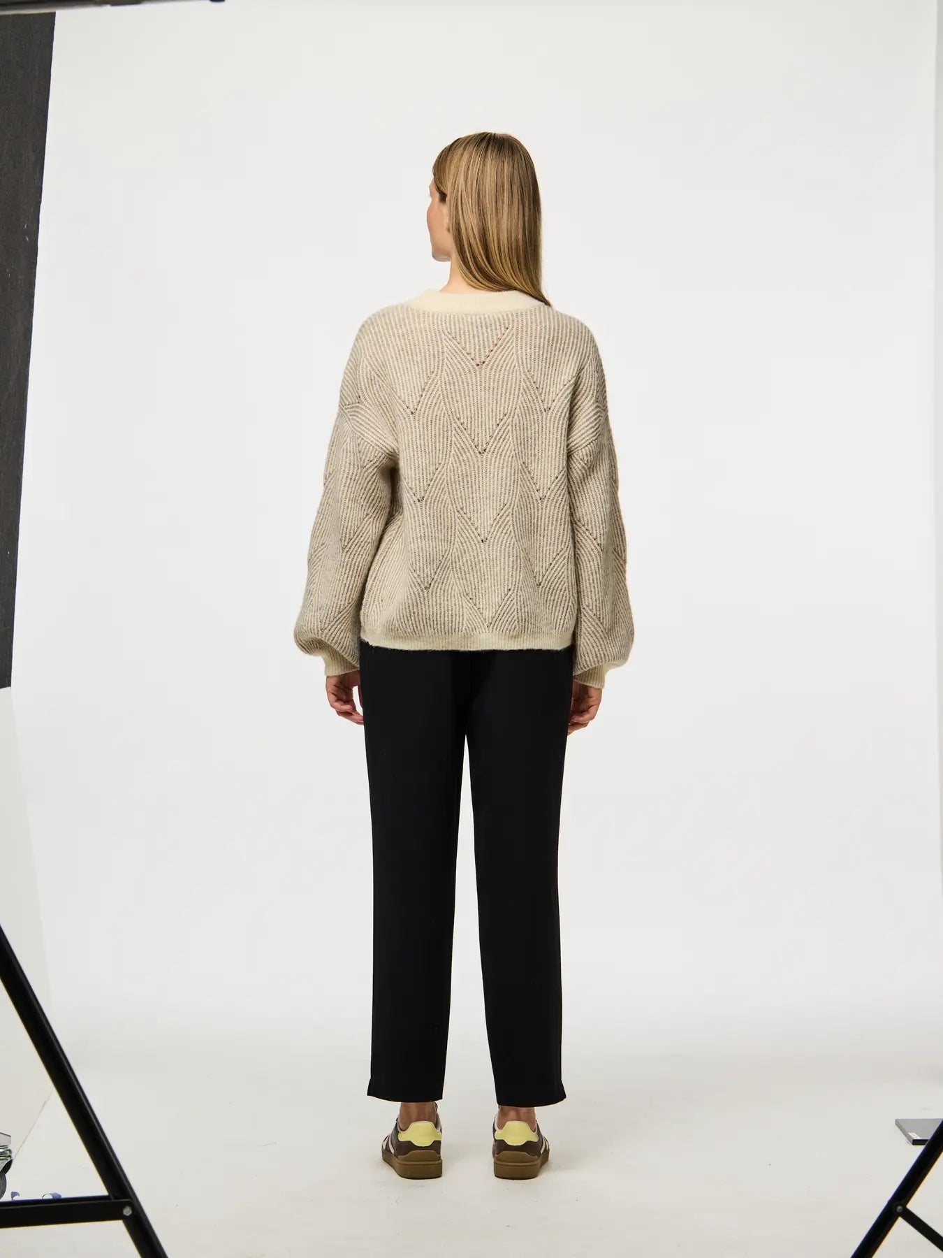 PcJenna O-Neck Knit Whitecap Gray/Greige